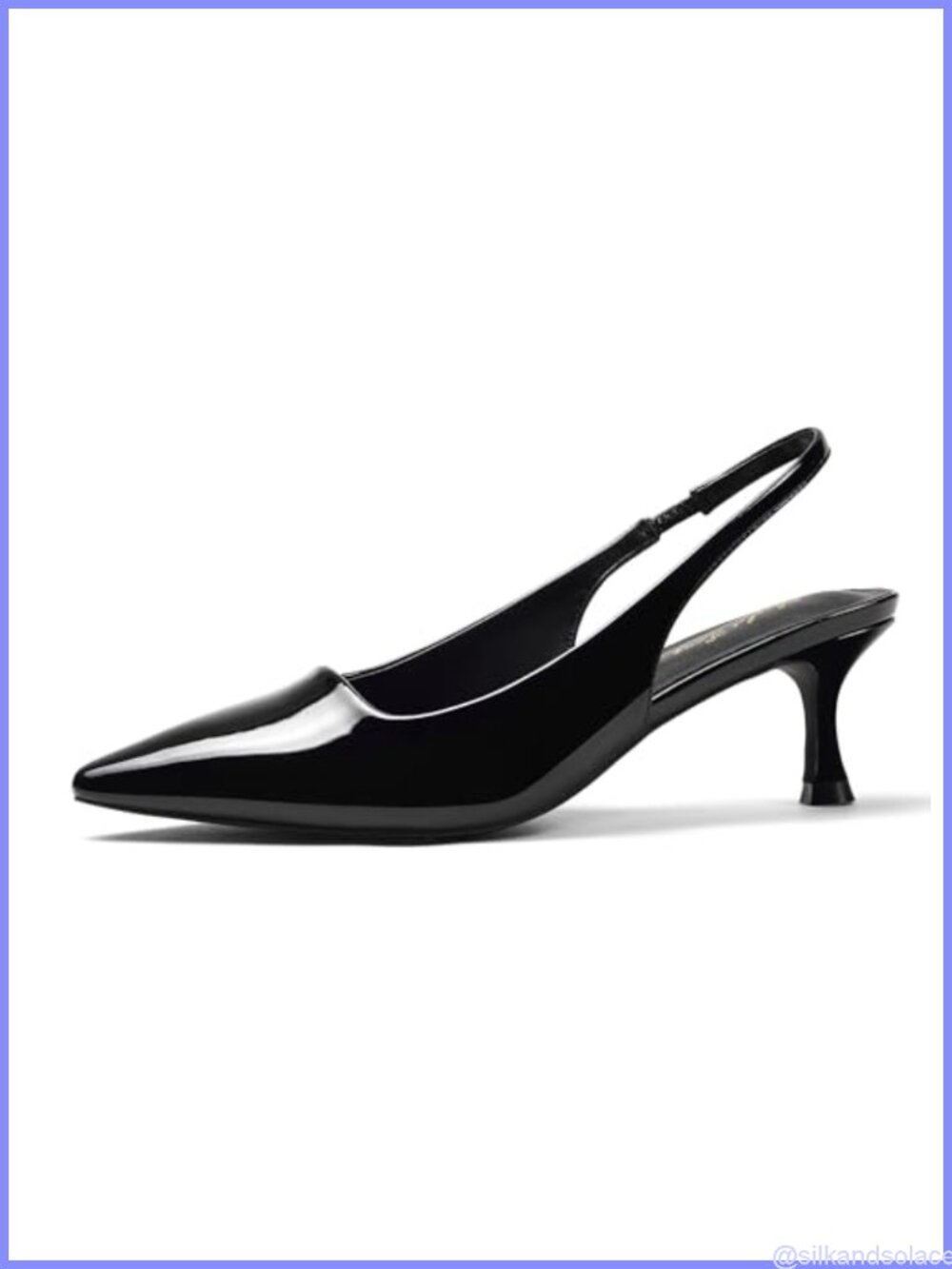 Elisabet Tang Closed Toe Slingback Kitten Heels Low Dressy Pumps Synthetic
